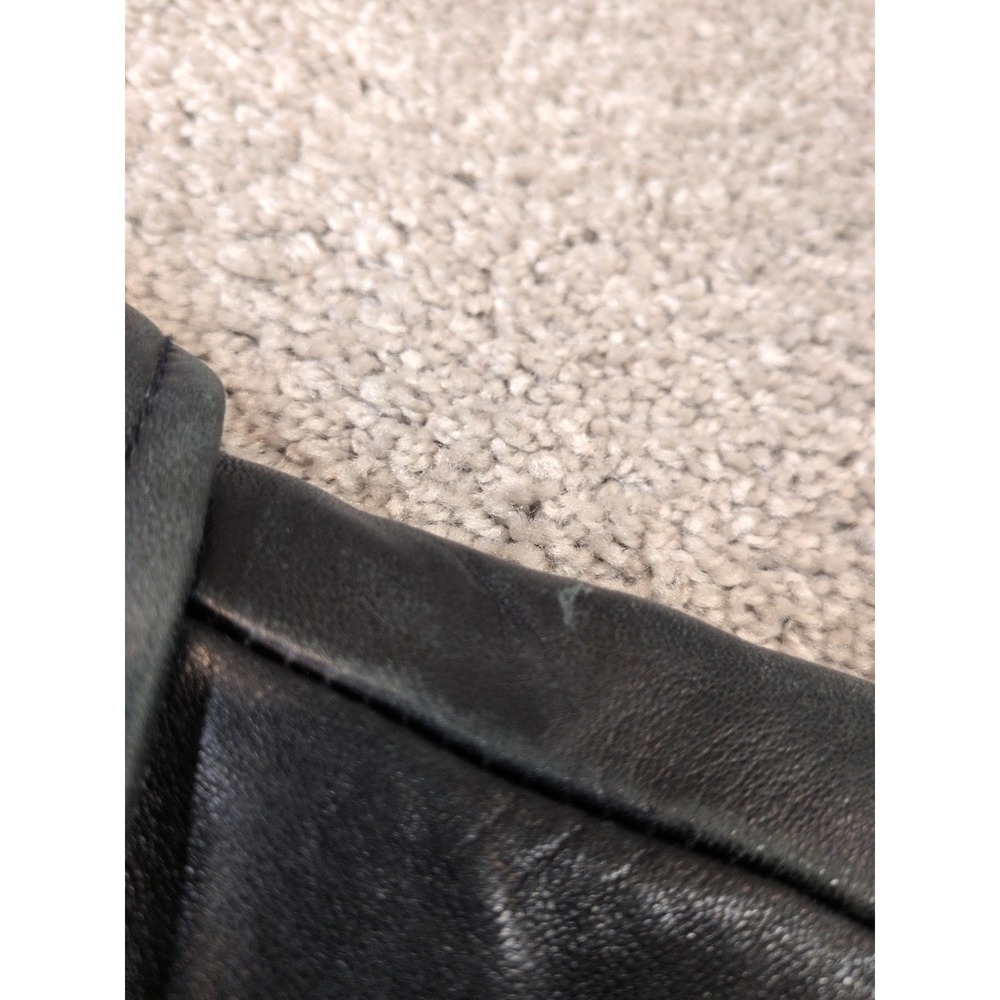 Eddie Bauer Mens Black Genuine Lamb Leather Zip Front Collared Jacket Size L - Picture 2 of 8